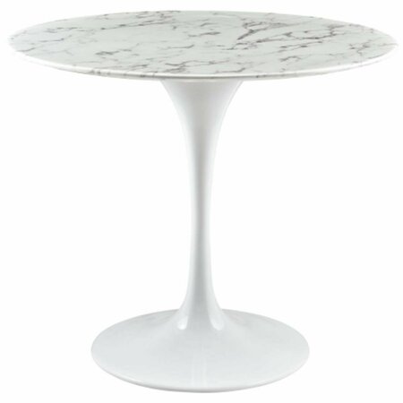EAST END IMPORTS Lippa 36 in. Artificial Marble Dining Table, White EEI-1129-WHI